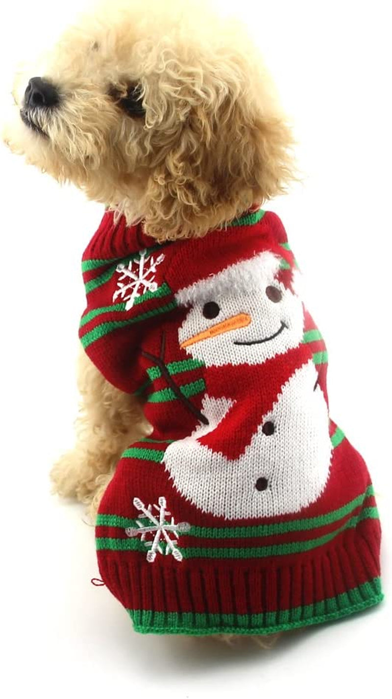 Holiday Dog Sweaters - Snowman Design for Small Dogs and Cats (XXL)