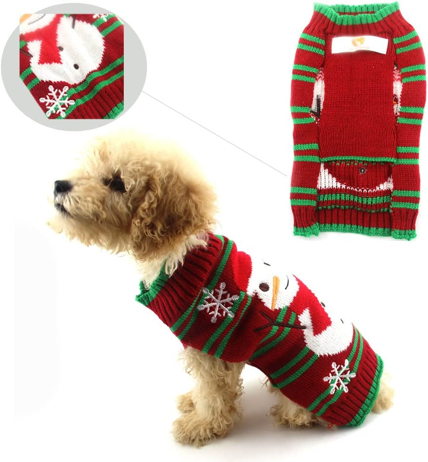 Holiday Dog Sweaters - Snowman Design for Small Dogs and Cats (XXL)