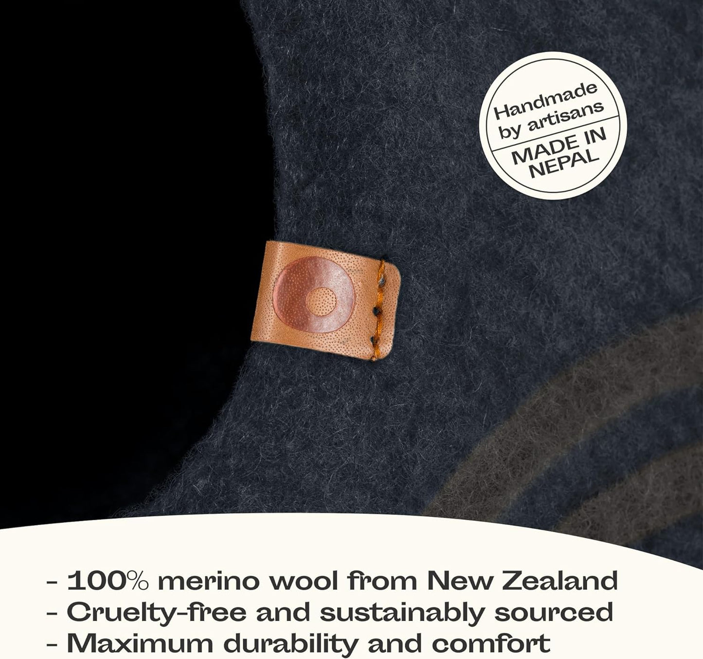 Premium Felt Cat Bed Cave - Handmade 100% Merino Wool Bed for Cats and Kittens (Large, Slate Grey)