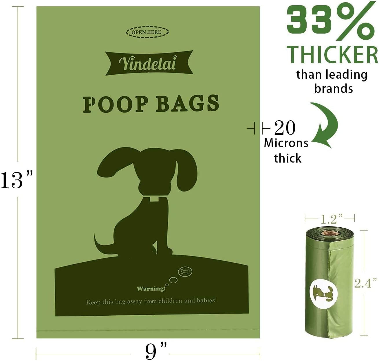 Dog Poop Bag Biodegradable Scented: Leak Proof Dog Waste Bags with 1 Dispenser, 18 Rolls Refills Poop Bags -450 Counts