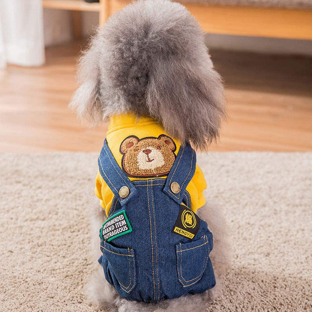 Denim Overalls for Small and Medium Dogs - Stylish Costumes for Pets