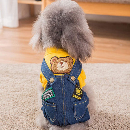Denim Overalls for Small and Medium Dogs - Stylish Costumes for Pets